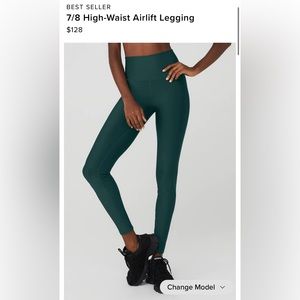 NWT - Alo High Waist Airlift Leggings in Midnight Green (XS)